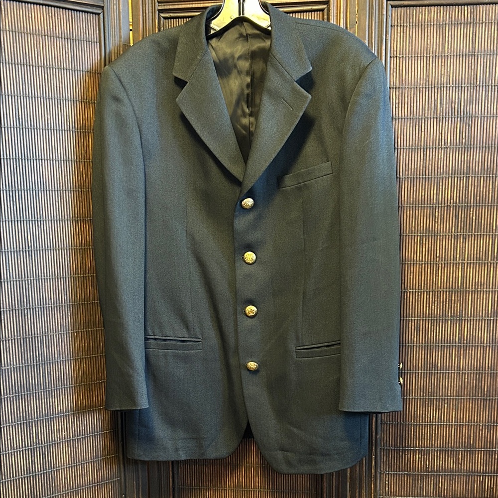 Vintage Istante Blazer Mens Black Wool Silk Large Made Spain 90s Jacket Versace
